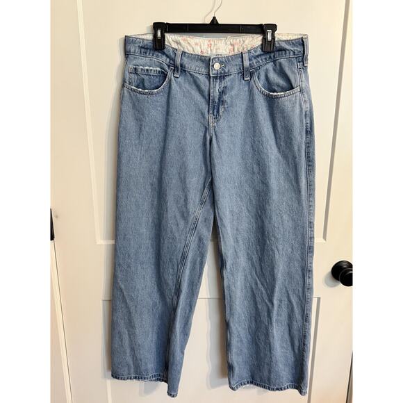 Hollister Denim - Hollister Jeans Sz 12R Blue Low Rise Baggy Wide Leg Denim Relaxed Fit Casual